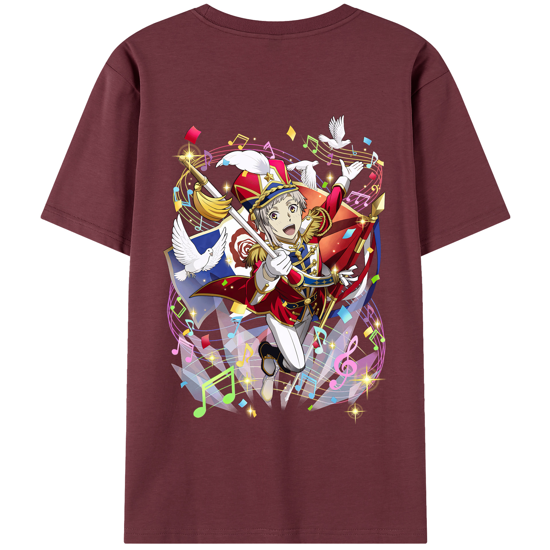 （画像用） 文豪ストレイドッグス Bungo Stray Dogs 綿100％半袖Tシャツ（背面プリント）